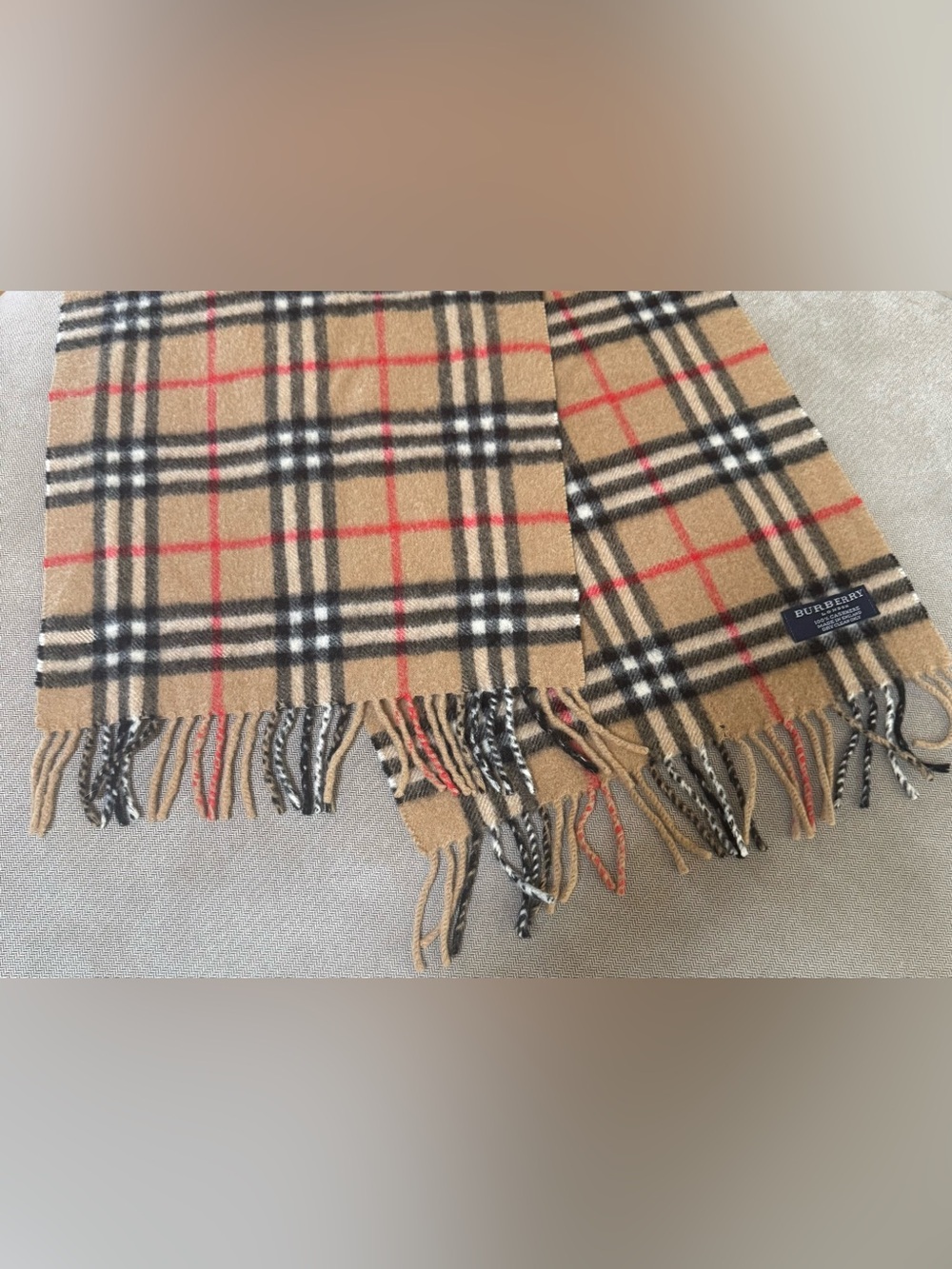 Authentic Burberry 100% Cashmere Nova Check Classic Scarf Made in England